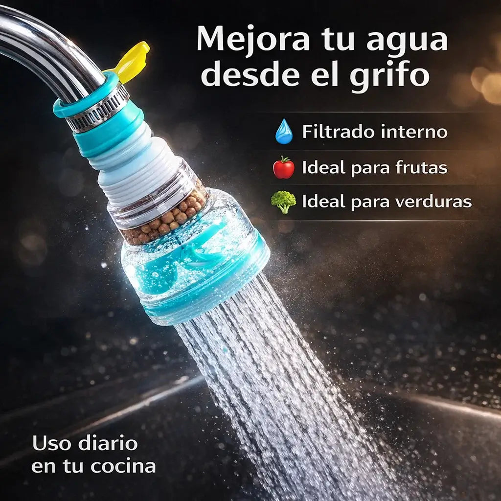 AquaPure 360®️: Purificador de agua con giro total y filtro integrado