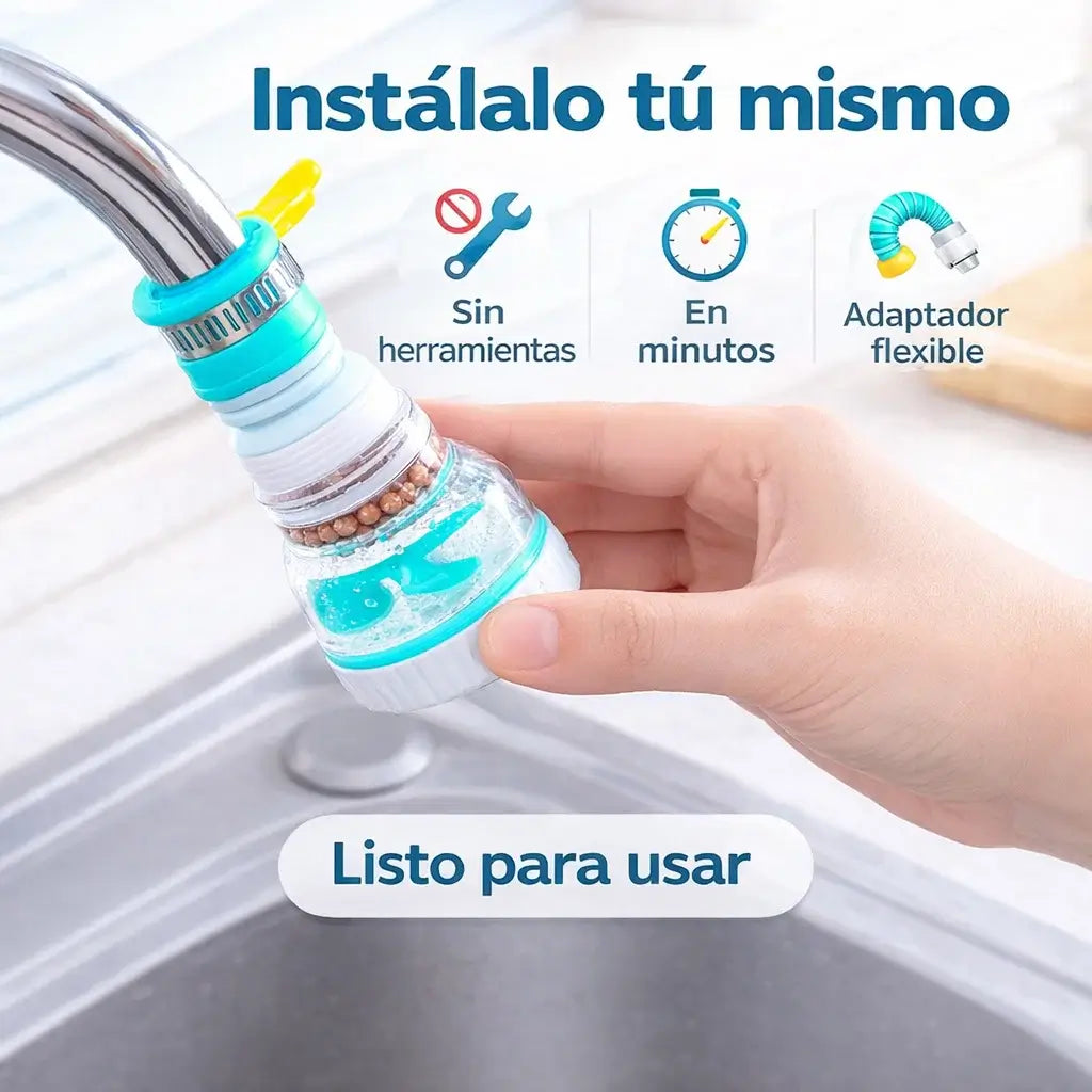 AquaPure 360®️: Purificador de agua con giro total y filtro integrado