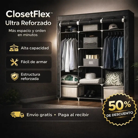 ClosetFlex®️ Ultra Reforzado: Optimiza tu espacio de forma inteligente