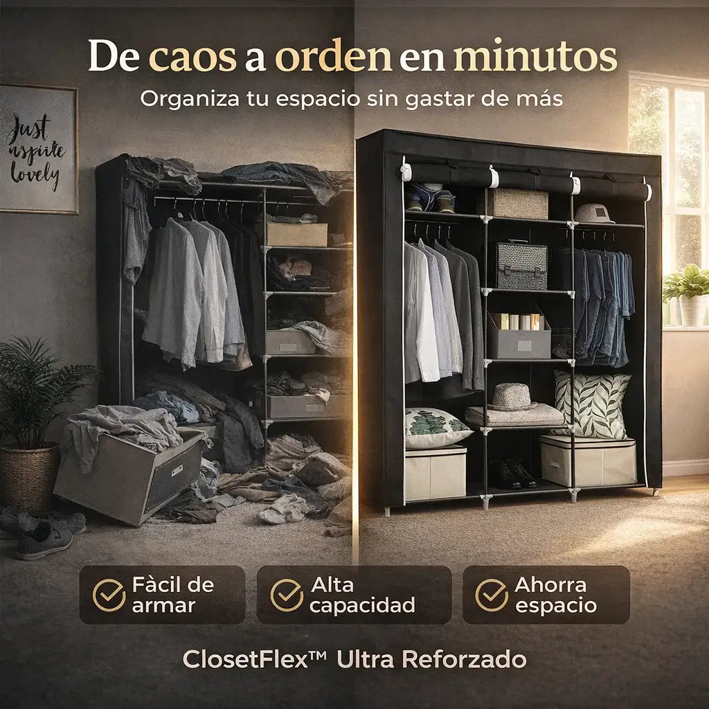 ClosetFlex®️ Ultra Reforzado: Optimiza tu espacio de forma inteligente