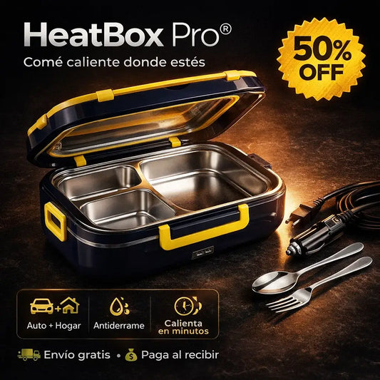 HeatBox Pro®️: Tu Almuerzo Siempre Caliente, Estés Donde Estés