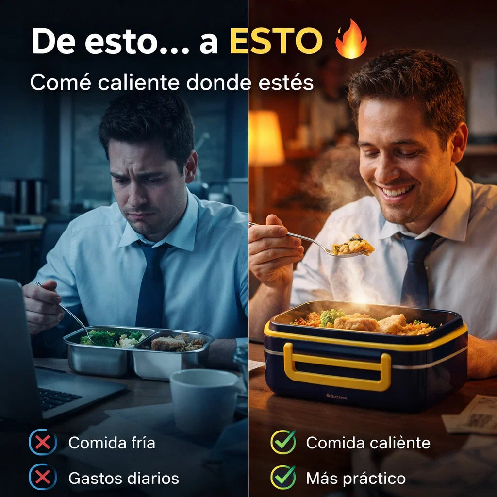 HeatBox Pro®️: Tu Almuerzo Siempre Caliente, Estés Donde Estés