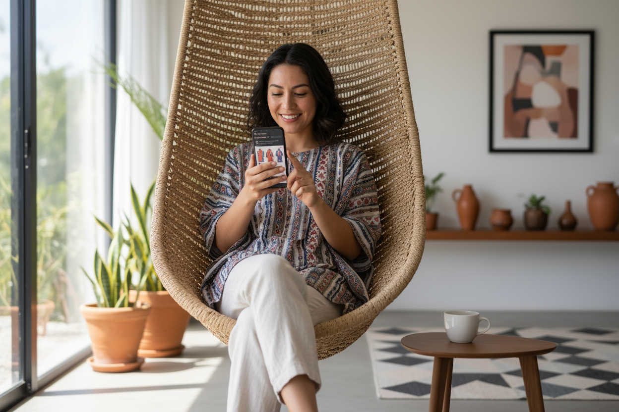 Una persona de Mexico, comprando desde su celular 
